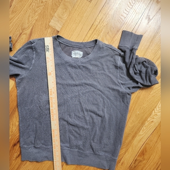 Current Elliott shrunken jogger top size 2 taupe long sleeve mesh cotton - Picture 8 of 9